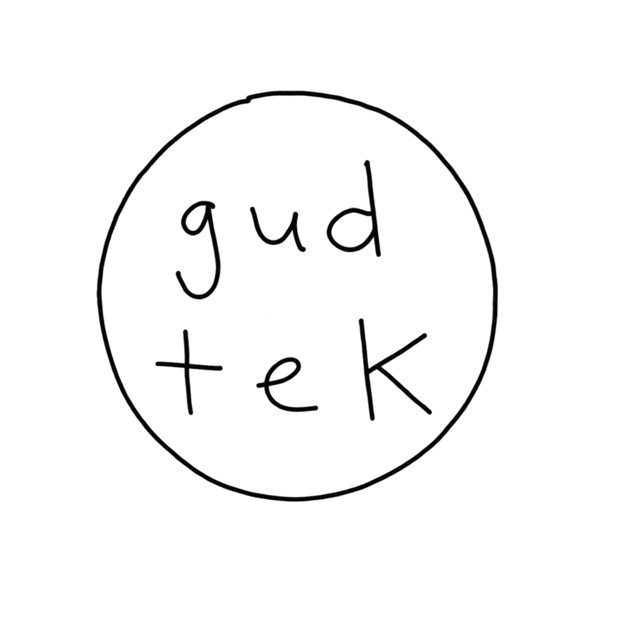 Gudtek hand-drawn circle logo